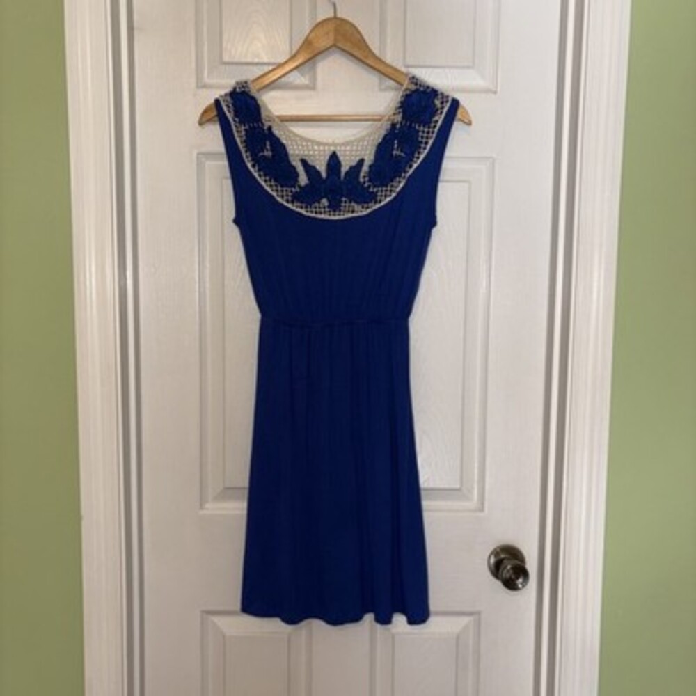 NWT Decapolis Summer Dress Sleeveless Macramé & Embroidered Detail Size Small